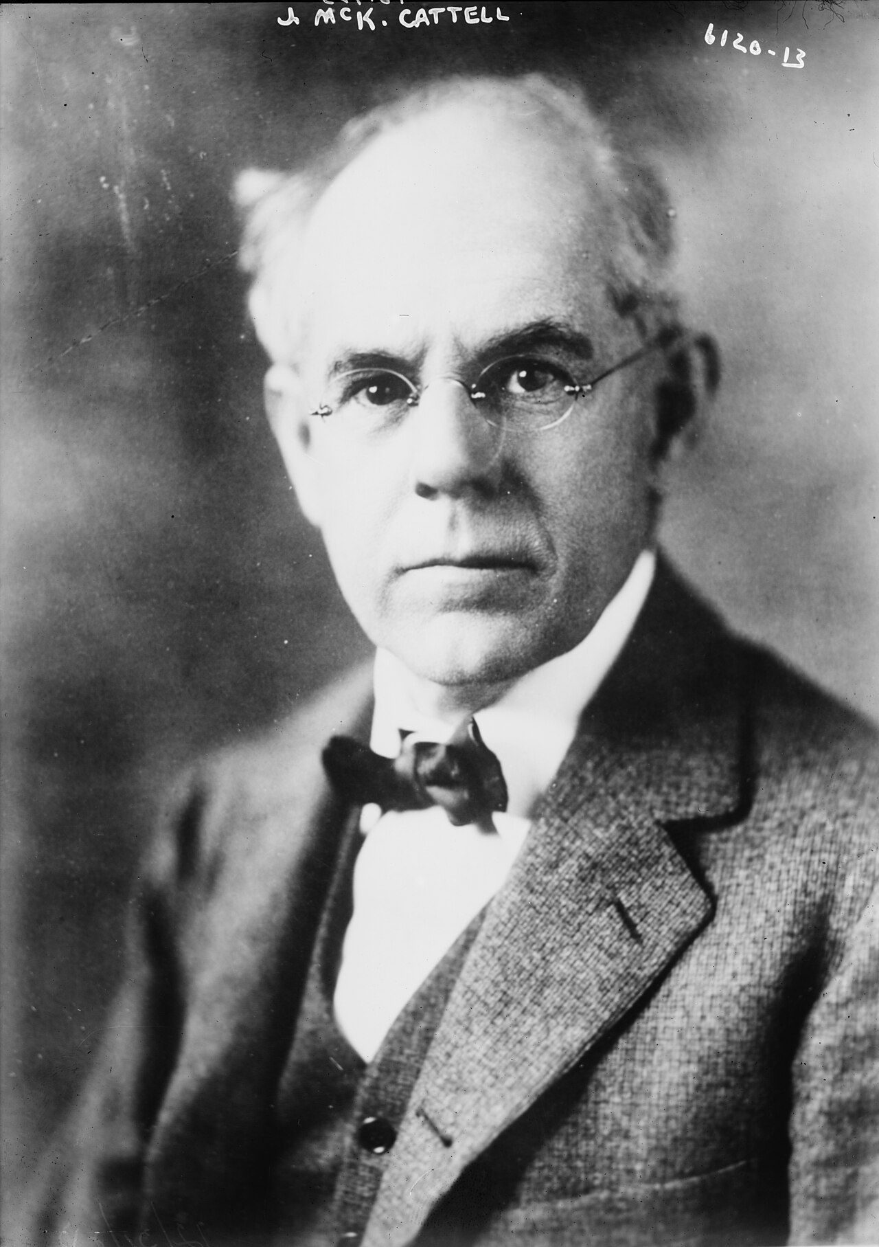 Studio portrait of James McKeen Cattell, a bearded man in a suit.